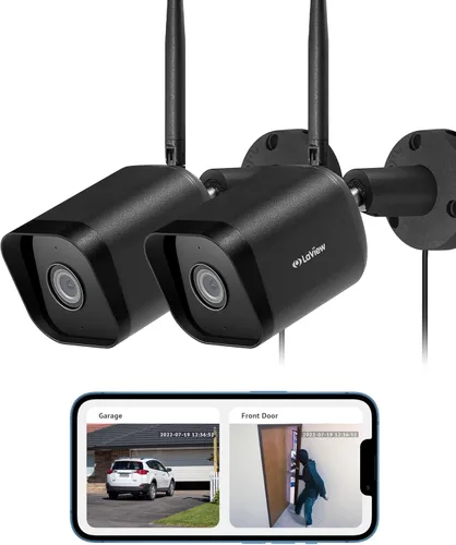Miniatura 11 de LaView - Cámaras de seguridad para exteriores 4K, cámaras HD de 8MP para seguridad del hogar con detección humana por IA, impermeables IP65, Blanco