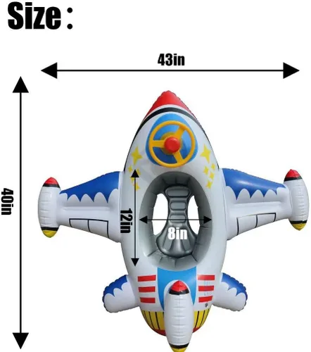 Miniatura 3 de Flotador inflable de la piscina del bebé del avión, flotador inflable de la natación del avión para el niño