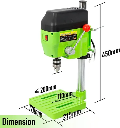 Miniatura 2 de Mini soporte de prensa de taladro de banco, banco de trabajo de taladro portátil de 480 W, herramienta de reparación de perforación de metal DIY
