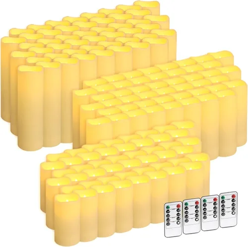 Miniatura 18 de fclayvts Paquete de 24 velas LED sin llama con control remoto, velas eléctricas parpadeantes, velas temporizadoras, llama 3D, para Halloween