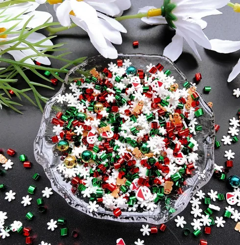 Miniatura 2 de EHOPE Chispas Falsas de Navidad, Chispas Falsas de Caramelo, Chispas de Arcilla, Chispas de Arcilla de Polímero en Rebanadas para Arte de Uñas, 36