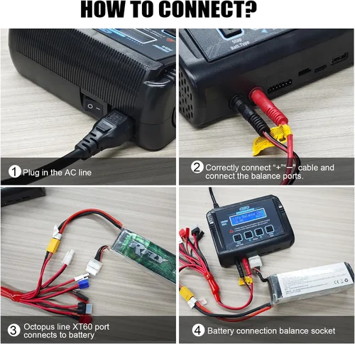 Miniatura 2 de Lipo Cargador de batería, 1-6S cargador de equilibrio descarga 150 W 10 A AC/DC para Li-Po Li-Hv Ion Fe NiMH NiCd Pb Hobby