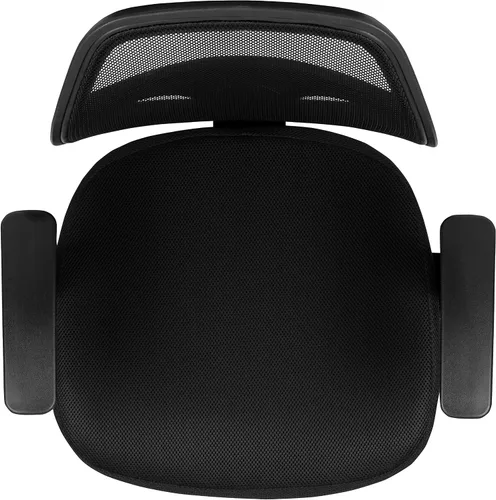 Miniatura 8 de Flash Furniture Mallard - Silla de oficina giratoria de malla con respaldo medio con asiento acolchado y brazos en T, silla de escritorio acolchada