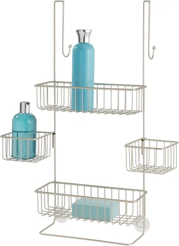 Miniatura 4 de iDesign Metalo - Organizador de ducha para baño, sobre la puerta, con cestas de almacenamiento para champú, acondicionador, jabón, color negro mate