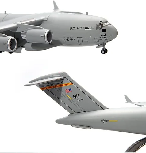 Miniatura 2 de MOUDOAUER Aleación US C-17 Transporte Avión Modelo 1:200 Modelo Simulación Exposición Ciencia Militar Colección