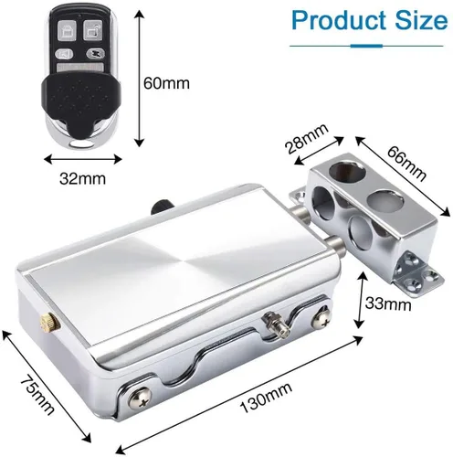 Miniatura 2 de Cerradura de puerta electrónica, sistema de control de acceso inalámbrico antirrobo inteligente para el hogar, seguridad sin llave, con 4 controles