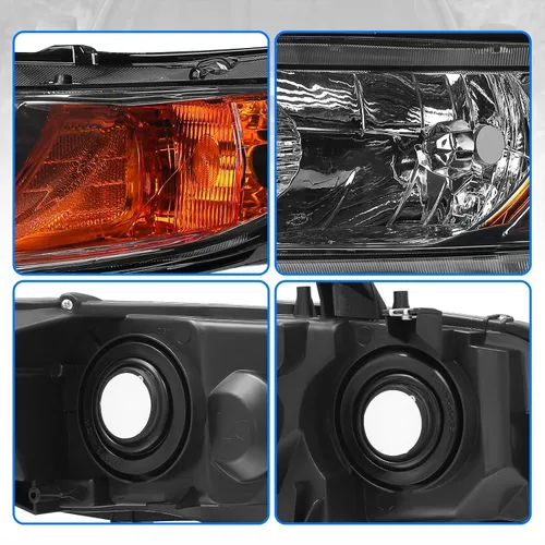 Miniatura 4 de DWVO - Conjunto de faros delanteros compatible con Honda Civic 2006, 2007, 2008, 2009, 2010, 2011 Coupé de 2 puertas, carcasa cromada, reflector