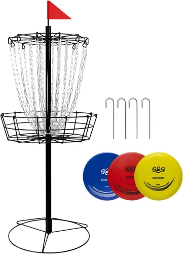 Miniatura 9 de Disc Golf Basket - Portable Disc Golf Target with Heavy Duty 24-Chains Come with 6pcs Disc Golf Discs and Carry Bag, Ground Stake -Suitable for