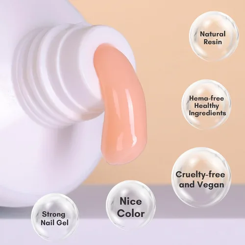 Miniatura 7 de Makartt- Gel de uñas de polietileno: 1.7 oz (50 ml), constructor de color clásico/extensión/fortalecedor, duradero, fácil de usar p/diseño