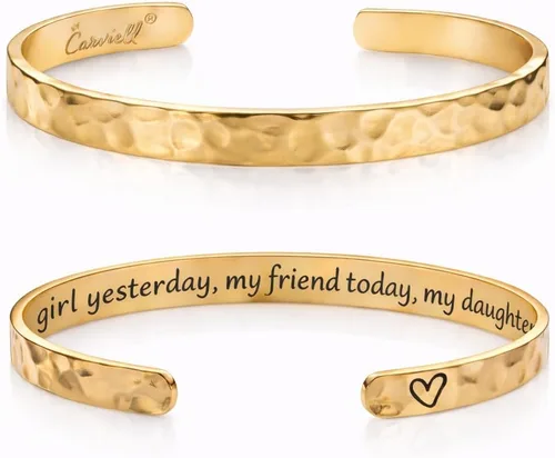 Miniatura 86 de Carviell Pulseras grabadas para mujer, inspiradoras, amistad, amor, mamá, hija, hermana, cristiana, graduación, conmemoración y regalos de boda, más