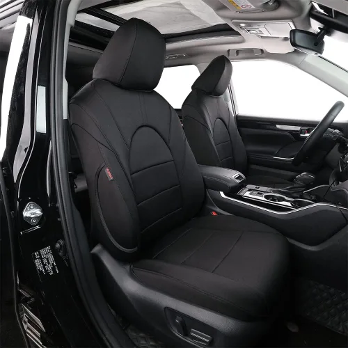 Miniatura 9 de EKR Highlander Fundas de asiento para SUV, Toyota Highlander 2020 2021 2022 2023 2024 2025 2026, 2ª fila 40/60 dividida, fundas de asiento de Negro