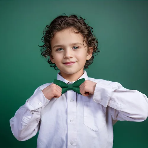 Miniatura 4 de Bskifnn Pajarita clásica de satén de color sólido para niños, corbata de lazo ajustable para niños, boda, fiesta