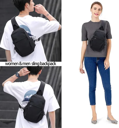 Miniatura 7 de SEAFEW Mochilas tipo bandolera tácticas, negro - pequeño, Mochilas Sling
