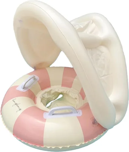 Miniatura 12 de Babyy - Flotador de piscina – Anillo de protección solar, asiento de seguridad plegable, flotador de natación retro con toldo y sombrilla Juguete