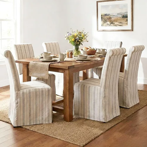 Miniatura 14 de Parsons - Juego de 2 sillas de comedor tapizadas con falda extraíble lavable, sillas de cocina con respaldo alto y patas de madera maciza, tela