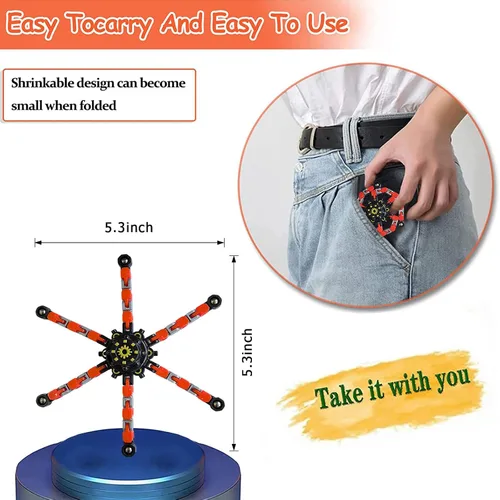 Miniatura 4 de Paquete de 24 juguetes sensoriales divertidos para ansiedad, cadena deformable, robot, spinners para aliviar el estrés, juguetes de giroscopio