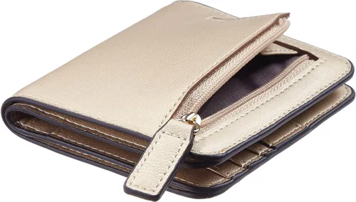 Miniatura 7 de Gostwo - Cartera compacta de piel genuina de lujo para mujer con bloqueo de RFID y ventana de identificación