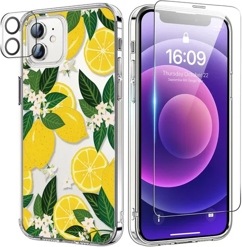 Miniatura 17 de bicol Funda para iPhone 11 Pro con Protector de Pantalla y Protector de Lente de Cámara - Diseños de Flores Florales de Moda para Mujeres y Niñas