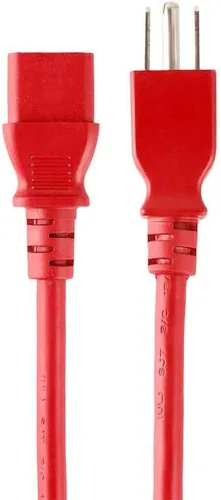 Miniatura 18 de Monoprice Cable de alimentación NEMA 5-15P a IEC 60320 C13, 18AWG, 10A/1250W, 125V, 3 clavijas, 1 pie, negro, paquete de 6