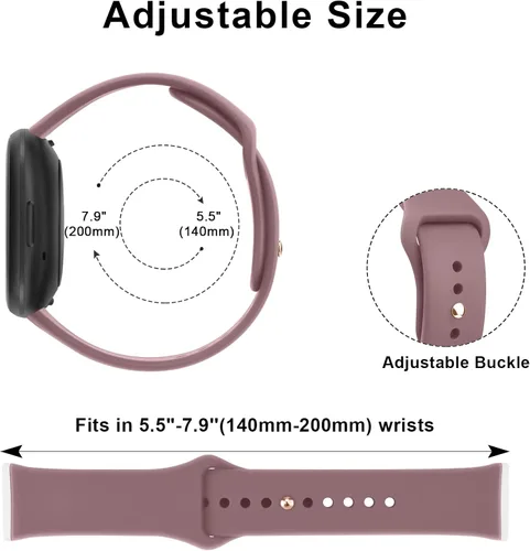 Miniatura 5 de Vancle Correas de repuesto de silicona suave compatibles con relojes inteligentes Fitbit Versa 4/3 y Sense 2 para hombres y mujeres