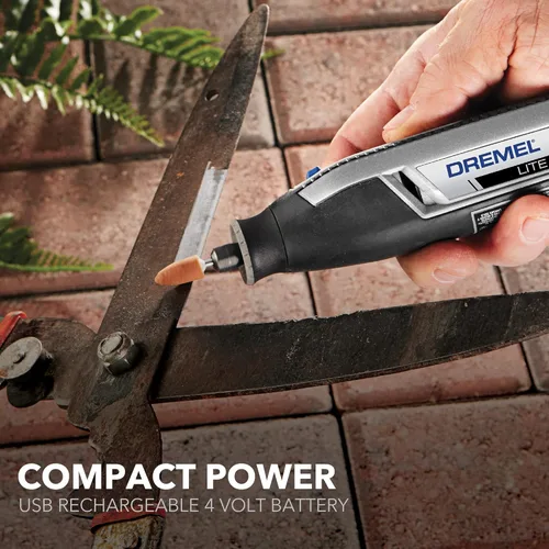 Miniatura 14 de Dremel Lite 7760 N/10 - Herramienta rotatoria inalámbrica de iones de litio de 4V, kit multipropósito de velocidad variable, carga USB, cambios