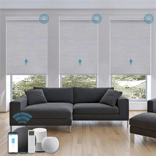 Miniatura 33 de Persiana Motorizada, Compatible con Homekit Thread-Enabled, Persianas Inteligentes 100% Opacas con Control Remoto, Persiana Enrollable Eléctrica