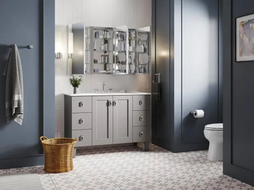 Miniatura 2 de KOHLER 99001-NA Verdera - Botiquín de baño de 15 pulgadas de ancho x 30 pulgadas de alto con espejo de aumento, gabinete de pared de baño empotrado