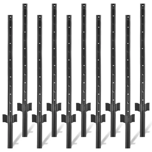Miniatura 9 de Poste de valla de 3 pies – 10 paquetes, postes de metal resistente en U, con recubrimiento en polvo para un uso duradero, perfecto para sostener