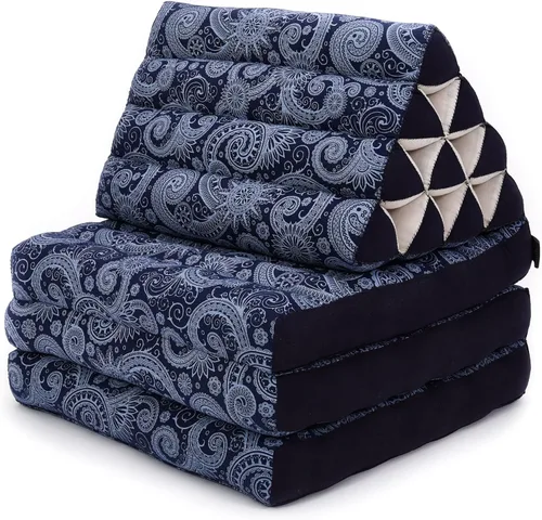 Miniatura 3 de Leewadee Colchón de suelo con cojín triangular, silla de piso con soporte para el respaldo, silla reclinable de lectura y cama para dormir, cojín