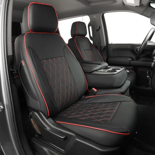 Miniatura 20 de EKR Fundas para Asientos Silverado de Ajuste Personalizado para (Cabina Doble) 2014 2015 2016 2017 2018 Chevrolet Silverado 1500 & HD 2500/3500