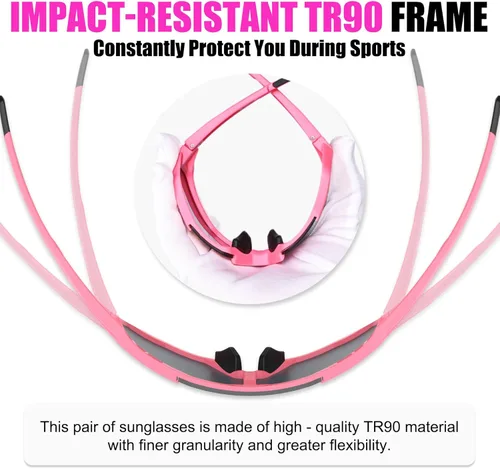 Miniatura 6 de X-TIGER Gafas de sol polarizadas para deportes con 5 lentes intercambiables, gafas de ciclismo para hombres y mujeres, para béisbol, correr, pesca