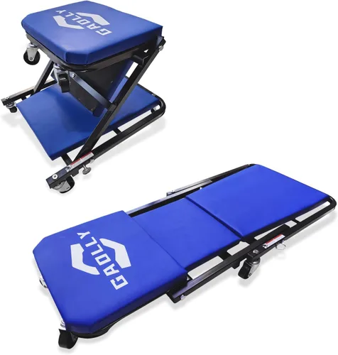 Miniatura 7 de Garage Shop Creepers, Plataforma Deslizante Plegable Z 2 en 1 para Coche, Silla de Garaje con Rodillos Ajustable de 36" para Acostarse o Sentarse