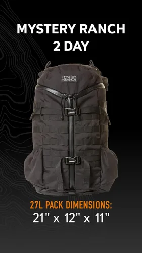 Miniatura 2 de Mystery Ranch Mochila de 2 días - Mochila táctica Molle Senderismo, 27L, Negro