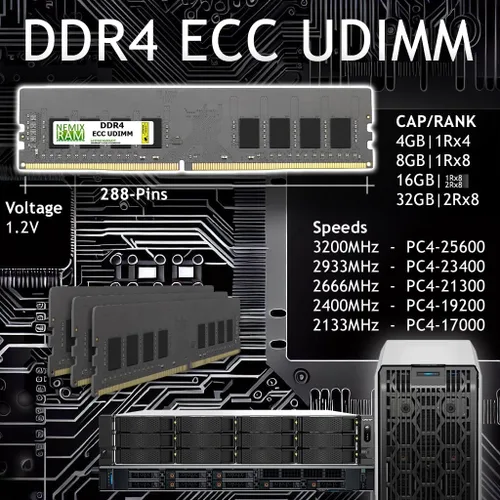 Miniatura 2 de NEMIX RAM 16 GB (1 x 16 GB) DDR4 3200 MHz PC4-25600 2Rx8 1.2V CL22 288-PIN ECC sin búfer UDIMM
