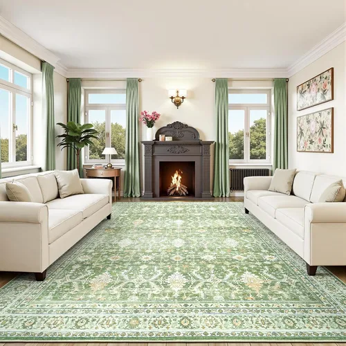 Miniatura 14 de Lofus Alfombra de pasillo de 2 x 10 pies para pasillos, alfombra verde lavable con parte trasera de goma antideslizante, alfombra suave de pelo bajo