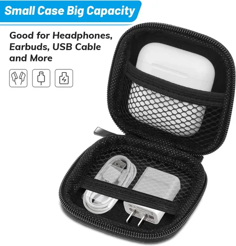 Miniatura 2 de Estuche para auriculares, Estuche para auriculares Cridoz de EVA con mosquetón de acero inoxidable para auriculares inalámbricos, Organizador