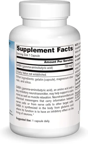 Miniatura 3 de Source Naturals Serene Science GABA, para una mente tranquila, 750mg - 45 cápsulas