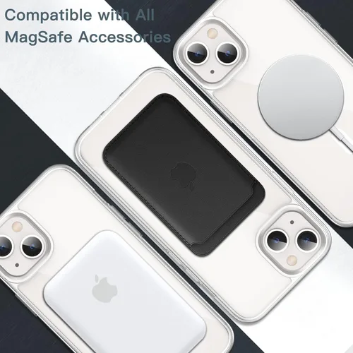 Miniatura 4 de JETech Funda magnética para iPhone 13 mini de 5.4 pulgadas, compatible con carga inalámbrica MagSafe, a prueba de golpes, parte trasera transparente