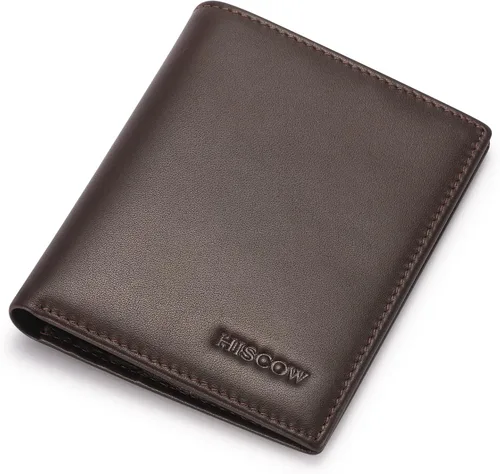Miniatura 78 de HISCOW Billeteras plegables de cuero de grano completo para hombres, billetera minimalista delgada para hombre, regalos para papá, cumpleaños, día