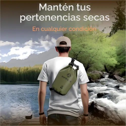 Miniatura 8 de Earth Pak Bolsa Seca Impermeable - Mochila Impermeable de Cierre Enrollable Superior Mantiene el Equipo Seco para Kayak con Funda Impermeable
