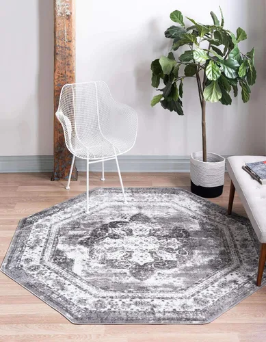 Miniatura 53 de Unique Loom Sofia Collection - Alfombra tradicional vintage, inspirada en Francia (7 pies x 10 pies, rectangular, negro/gris claro)