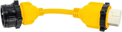Camco PowerGrip - Adaptador eléctrico de 12 pulgadas, extremo de bloqueo macho de 30 amperios a extremo de bloqueo hembra de 50 amperios (55615)