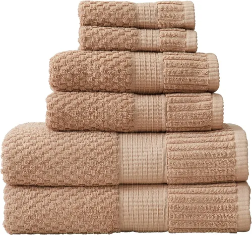 Miniatura 42 de NY Loft Juego de 4 toallas de baño 100% algodón, supersuaves y absorbentes, de secado rápido, 30 x 52 pulgadas, algodón texturizado y duradero