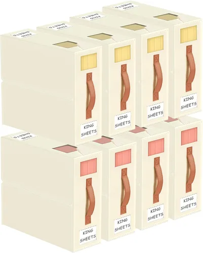 Miniatura 9 de Aokeyee Organizadores de Sábanas Plegables y Almacenamiento - Paquete de 4 (Tamaño Queen o King) Organizador de Juego de Sábanas para Sábanas