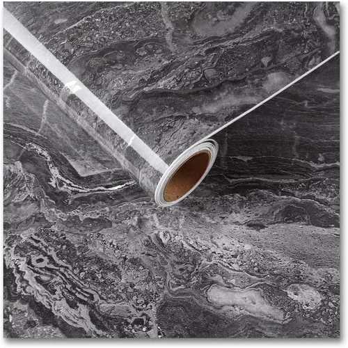 Miniatura 16 de CRE8TIVE Papel adhesivo de mármol gris dorado mate para encimeras, impermeable, 12 x 80 pulgadas, papel tapiz de mármol pizarra, despegar y pegar