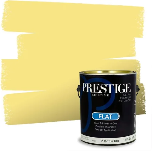 Miniatura 161 de PRESTIGE Pinturas Pintura Exterior e Imprimación En Uno, 1 Galón, Satinado, Pareja Comparable de Benjamin Moore* Amarillo* 320BM-PCM