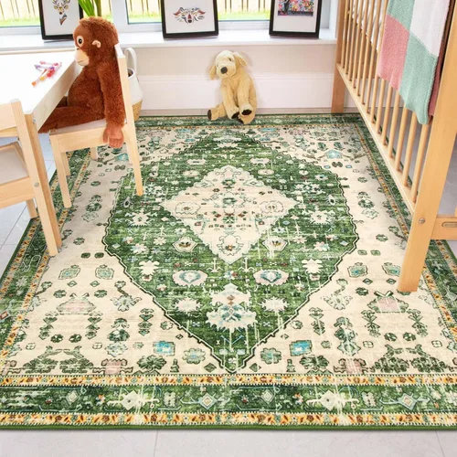 Miniatura 38 de Lahome Alfombra Bohemia Tribal Lavable de 3 x 5, Alfombras Antideslizantes para Entrada, Dormitorio, Sala de Estar, Vintage, Ultra Suave, No
