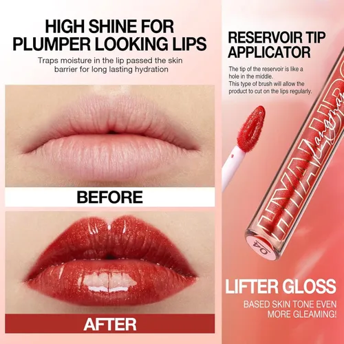 Miniatura 4 de Brillo de labios rojo rosa, brillo de labios, brillo de labios, brillo de labios, aceite de labios hidratante de alto brillo y brillo de labios 08#