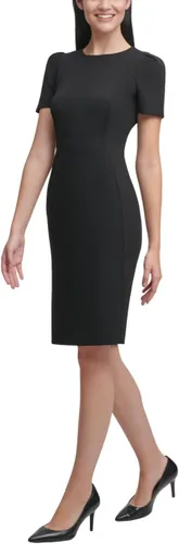Miniatura 2 de Calvin Klein Vestido de manga corta con costuras de princesa para mujer