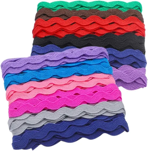 EXCEART Cinta curvada Rick Rack de 6 yardas con borde ondulado, 0.315 in, costura para manualidades, accesorios de ropa, vestido, saris, blusas,
